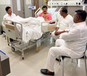 Read more about the article Earlier today, met Sri Mynampally Hanumanth Rao garu who is undergoing treatment…